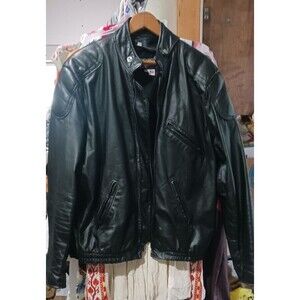 Vintage Brooks Leather Motorcycle Jacket Men’s 40 Black Cafe Racer Biker